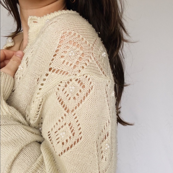 Vintage Off White Cardigan - Picture 3 of 3